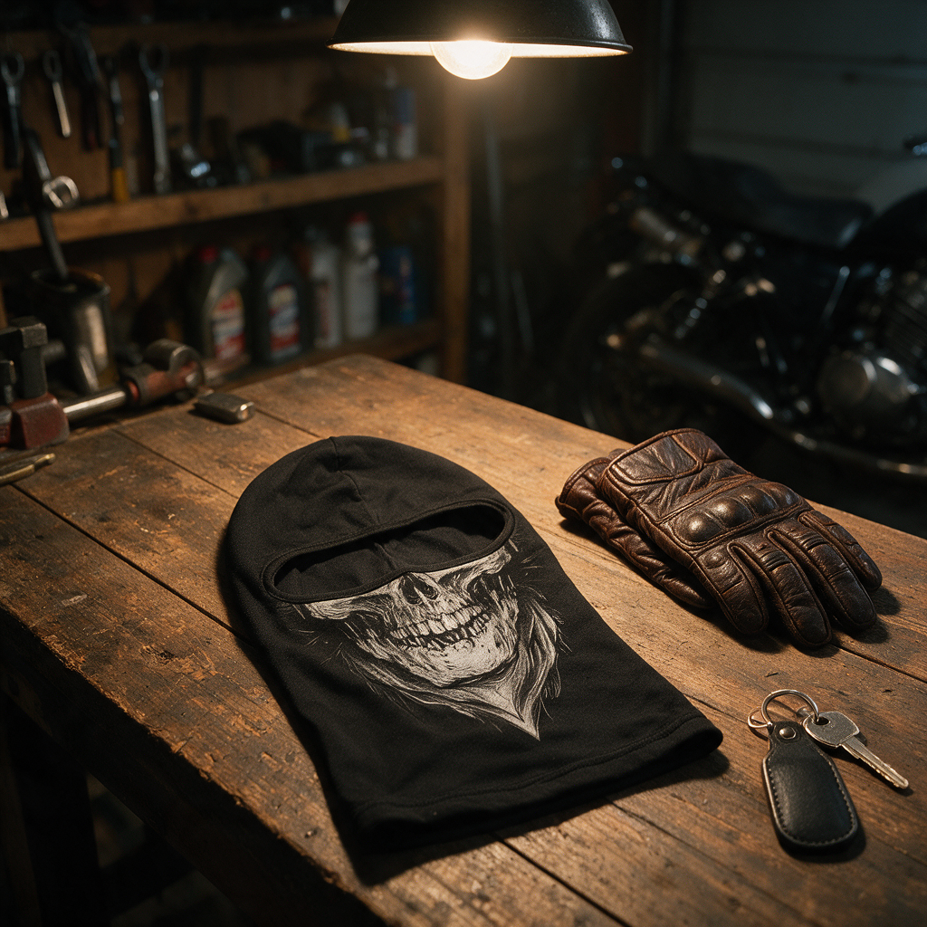 Balaclava with riding gloves