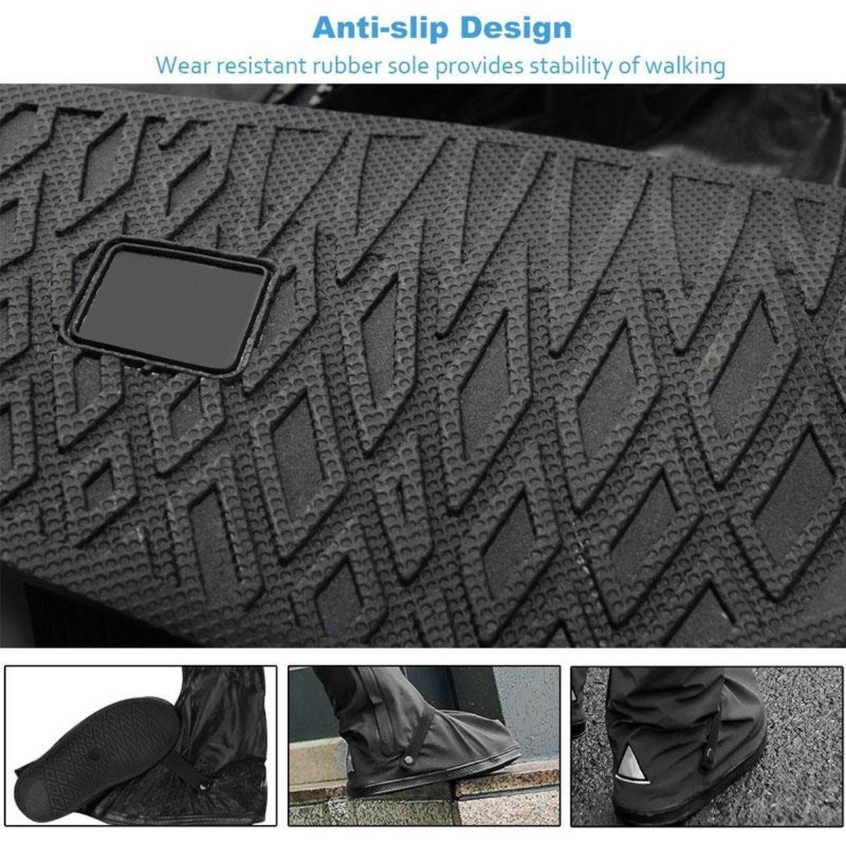 Side zipper and reflective strip on waterproof boot covers