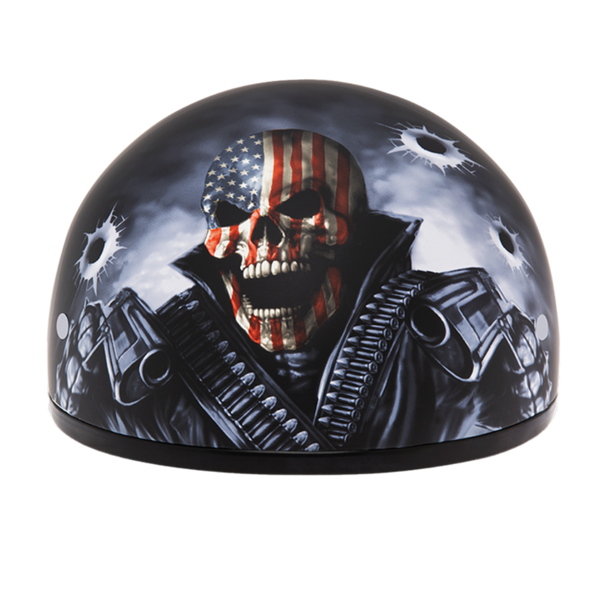 Side view of the Daytona skull cap helmet graphic