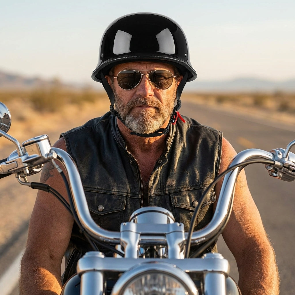 chopper style motorcycle helmets German Half Helmet – WWII Biker (DOT) – American Legend Rider Lake X Fat Bastard Color:1602-Fluorescent Pink Chartreuse adjustable chin strap Kids Motorcycle Helmet Youth