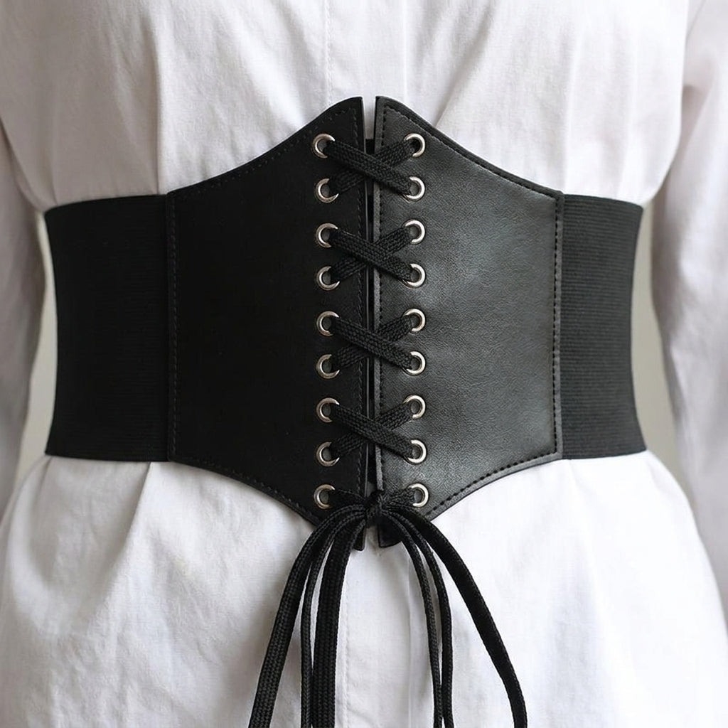 Lace Up Corset Belt — detail