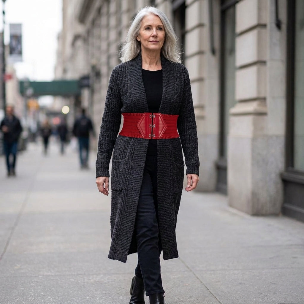 Ruffle Edge Corset Waist Belt — street