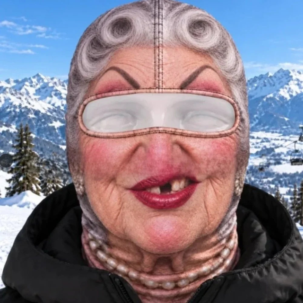 Big Lips Granny funny ski mask