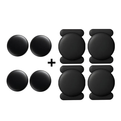 Four Stealth Bluetooth finder tags with their silicone holders