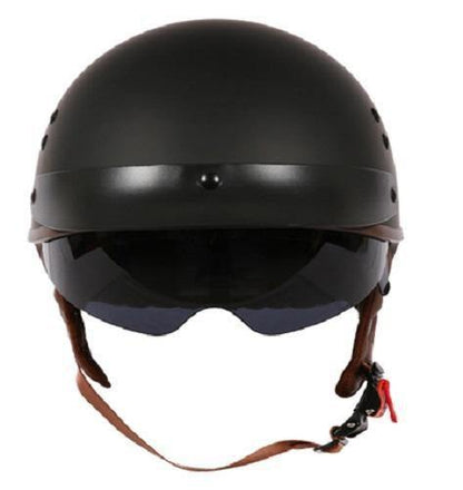 D.O.T. Born to Ride Skull Cap Half Shell Motorcycle Helmet, Dull Black