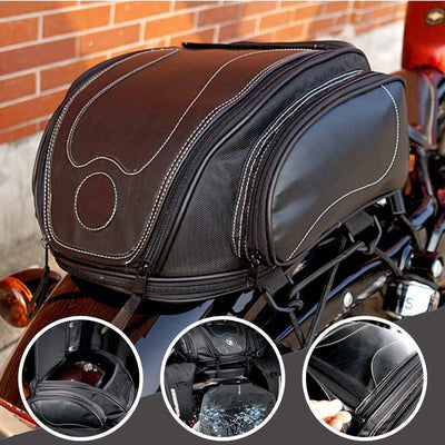 Universal Motorcycle Retro Tail Bag with Waterproof Cover