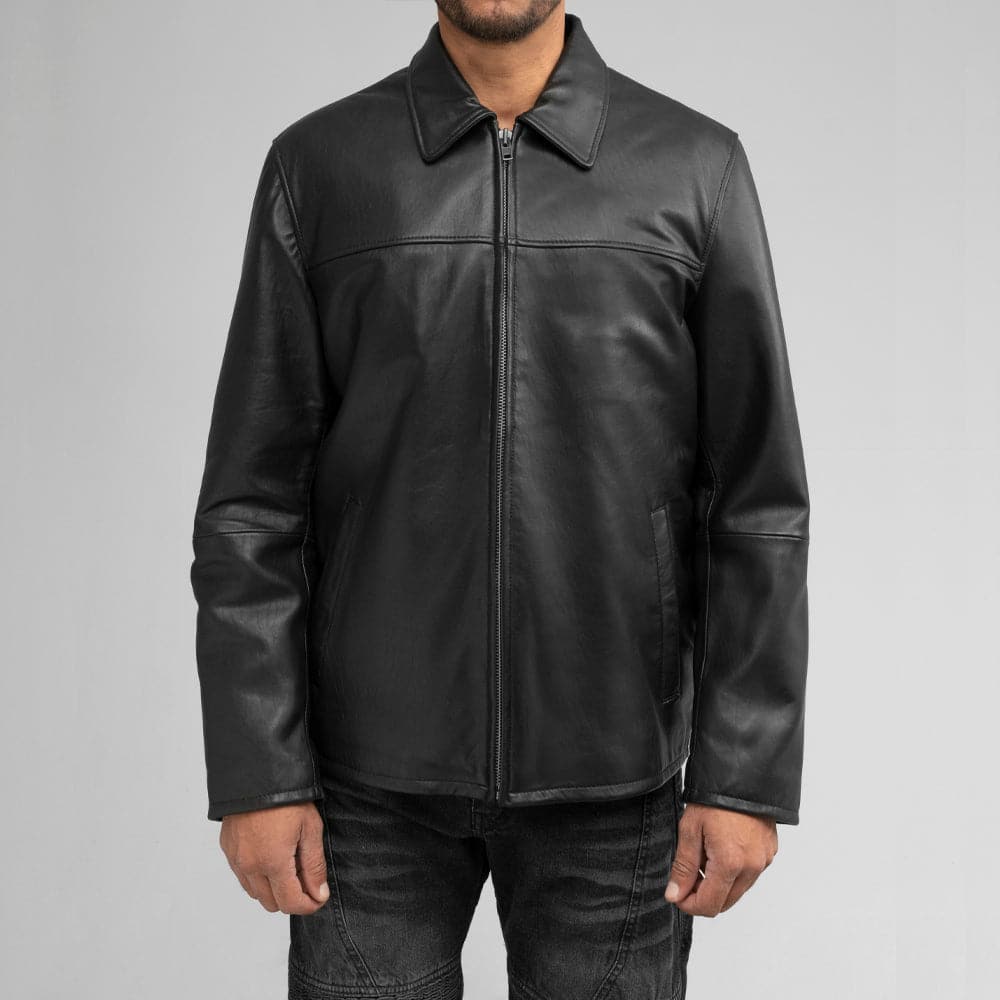 Anderson Men's Cowhide Leather Jacket Men's Fashion Jacket FMCo Black XS