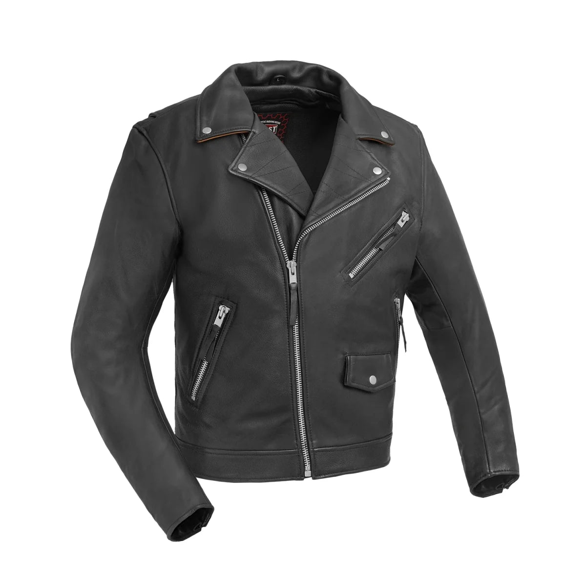 Arnold Men's Motorcycle Leather Jacket Men's Leather Jacket Jackets Black Cognac S