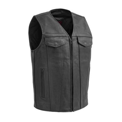 Badlands Men's Motorcycle Leather Vest Men's Leather Vest Vests Black XS