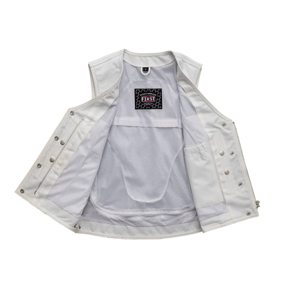 Beryl - Women's Motorcycle Leather Vest - White Women's Leather Vest Vests
