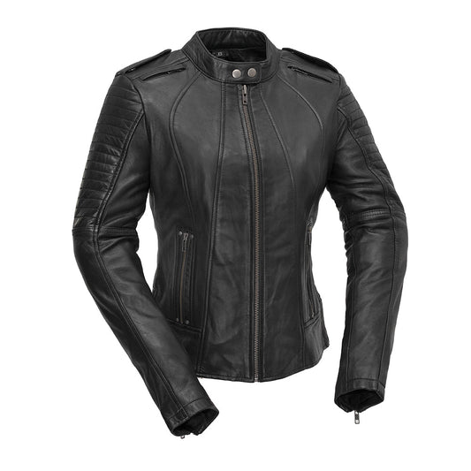 Biker - Women's Motorcycle Leather Jacket Women's Leather Jacket Jackets Black XS