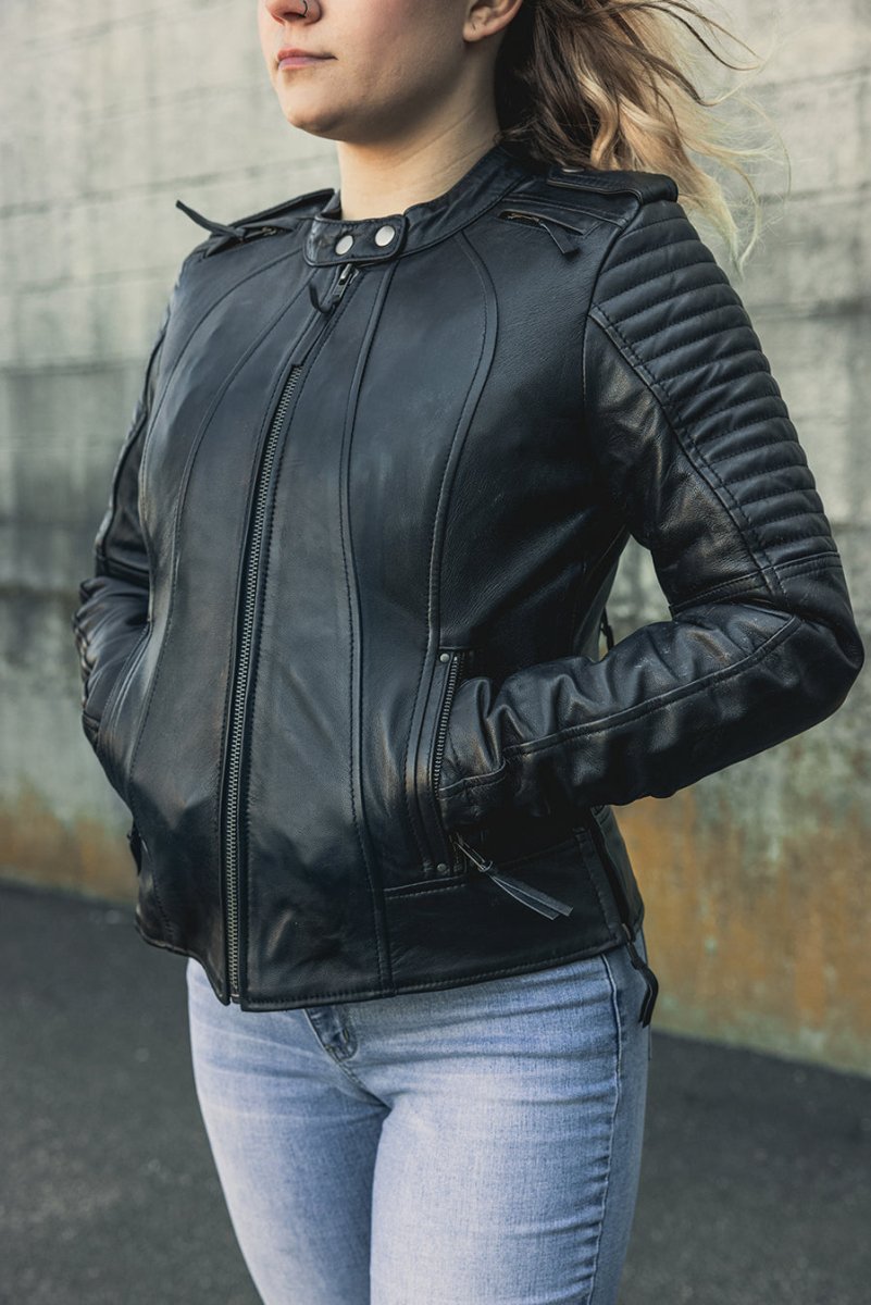 Biker - Women's Motorcycle Leather Jacket Women's Leather Jacket Jackets