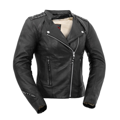 Black Widow - Women's Motorcycle Leather Jacket Women's Leather Jacket Jackets Black XS
