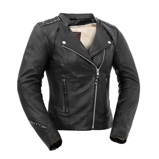 Black Widow - Women's Motorcycle Leather Jacket Women's Leather Jacket Jackets Black XS