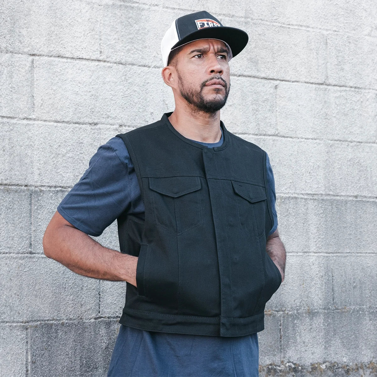 Lowside Men's Motorcycle Twill Vest Men's Twill Vest Vests