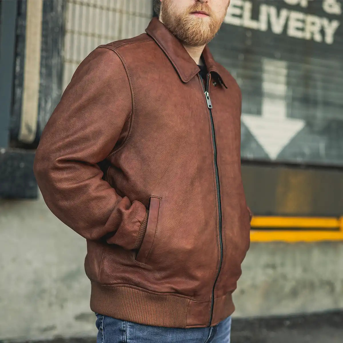 Moto Bomber - Men's Leather Jacket Men's Leather Jacket Jackets