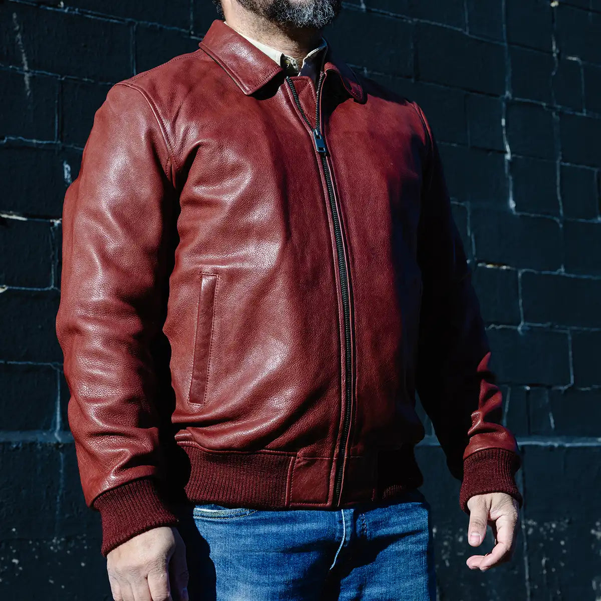 Moto Bomber - Men's Leather Jacket Men's Leather Jacket Jackets
