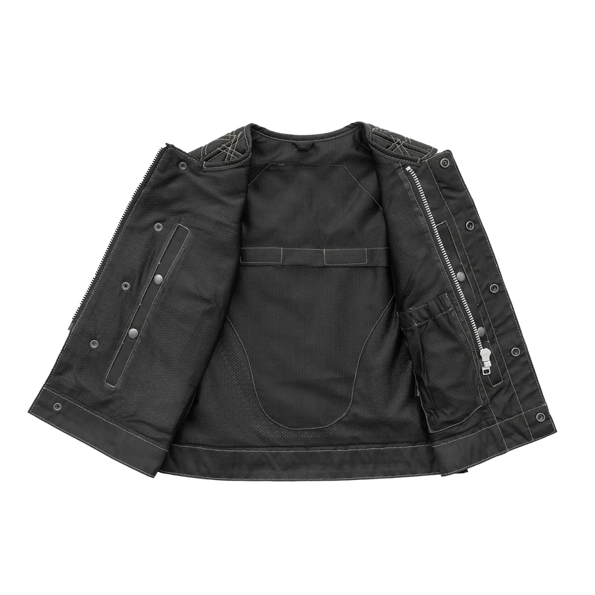 Bonnie Moto Mesh Women's Motorcycle Vest - Diamond Quilt Women's Moto Mesh Vest Vests