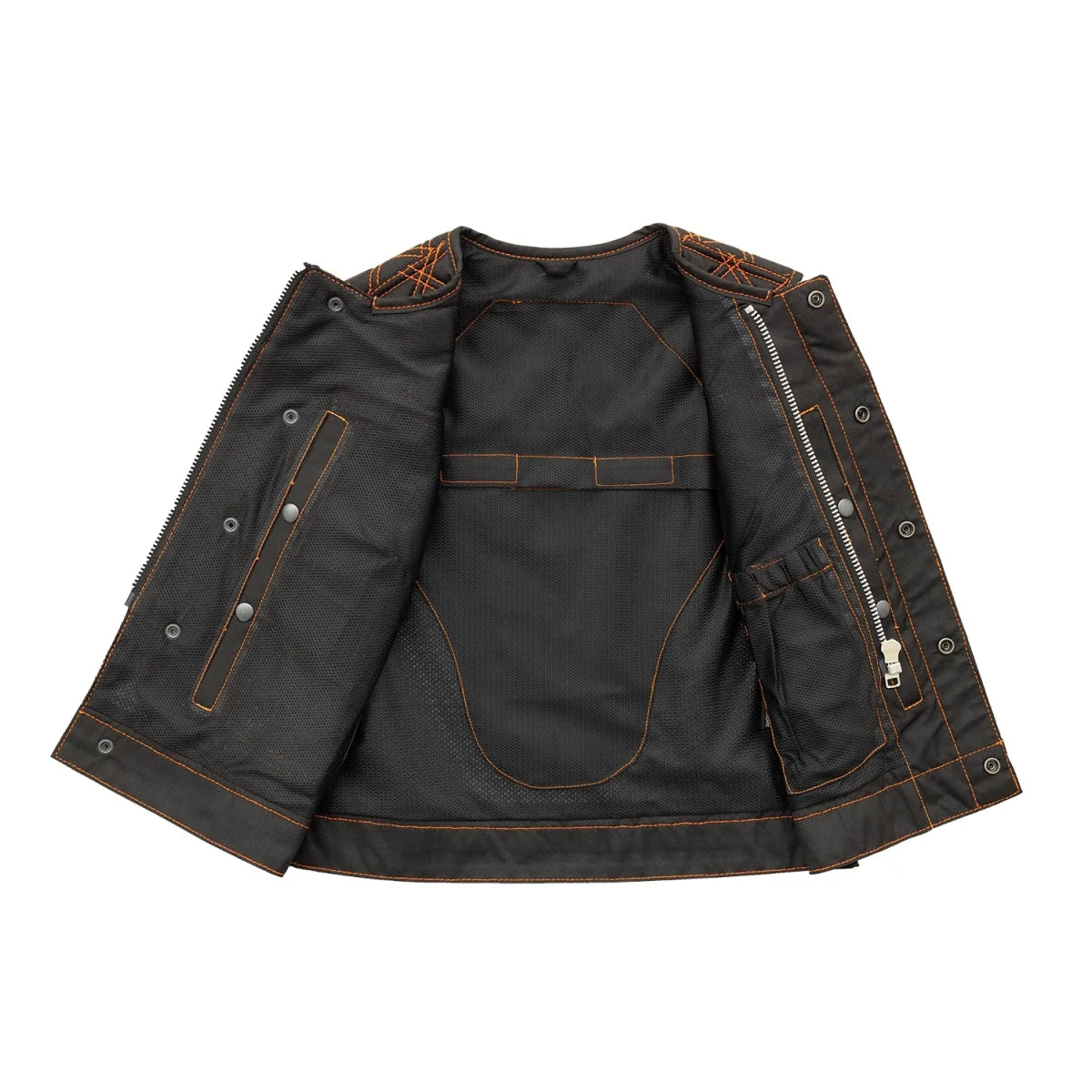 Bonnie Moto Mesh Women's Motorcycle Vest - Diamond Quilt Women's Moto Mesh Vest Vests