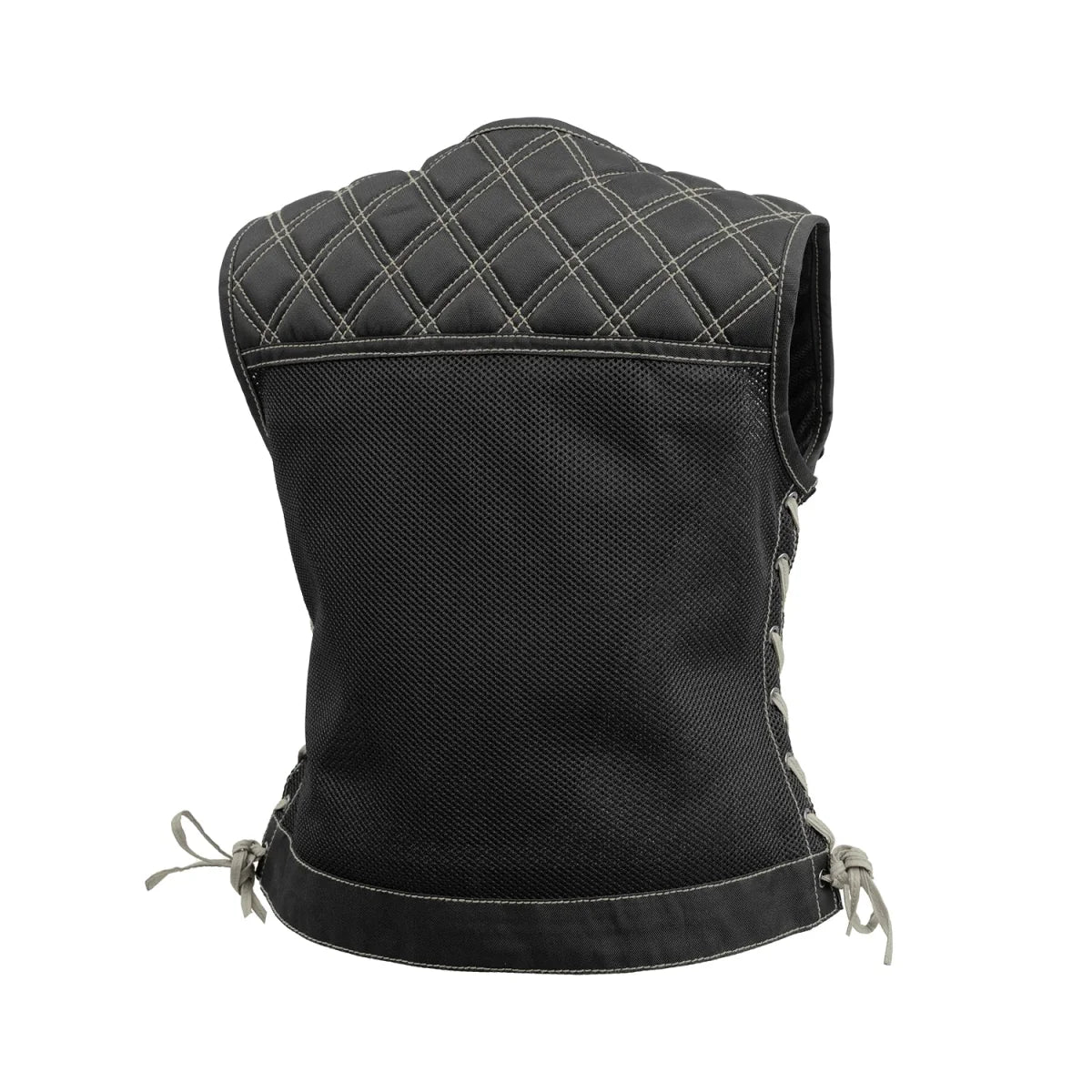Bonnie Moto Mesh Women's Motorcycle Vest - Diamond Quilt Women's Moto Mesh Vest Vests