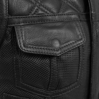 Bonnie Perforated Women's Motorcycle Leather Vest Women's Perforated Leather Vest Vests