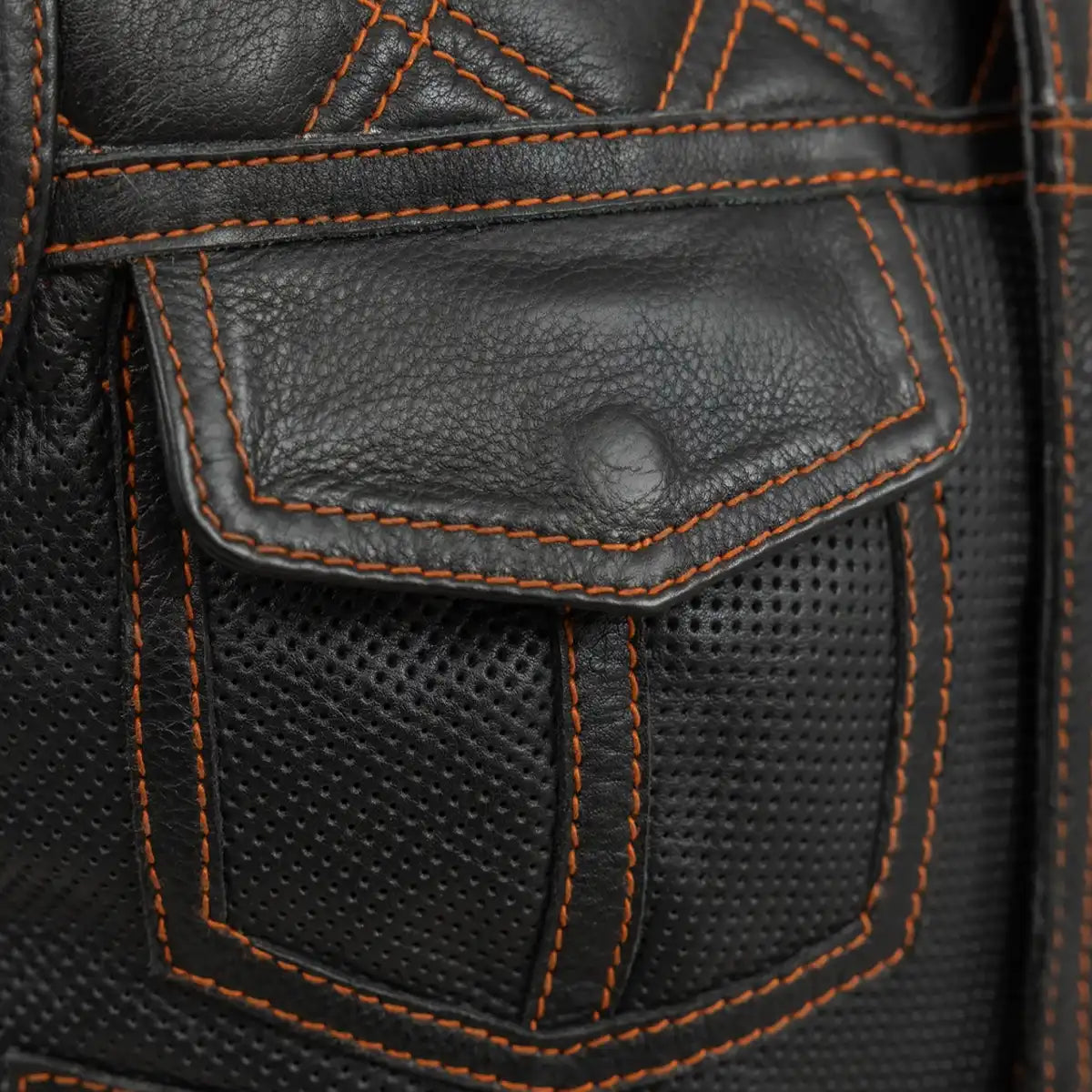 Bonnie Perforated Women's Motorcycle Leather Vest Women's Perforated Leather Vest Vests