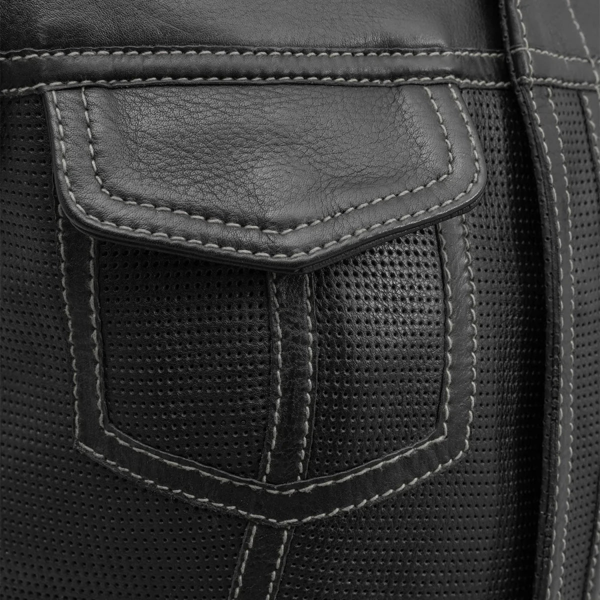 Bonnie Perforated Women's Motorcycle Leather Vest Women's Perforated Leather Vest Vests