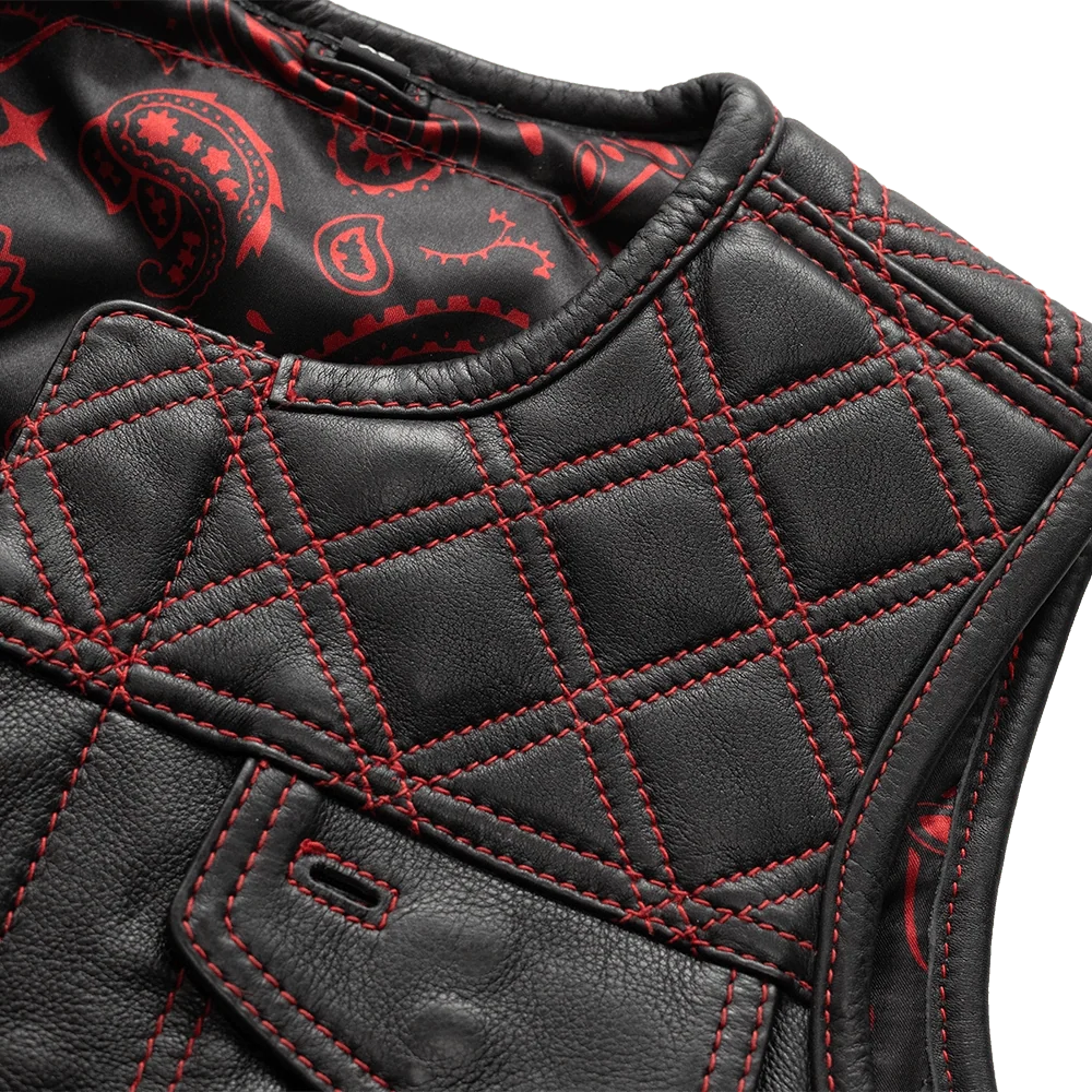 Bonnie - Women's Motorcycle Leather Vest - Diamond Quilt Women's Leather Vest Vests