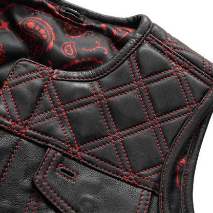 Bonnie - Women's Motorcycle Leather Vest - Diamond Quilt Women's Leather Vest Vests