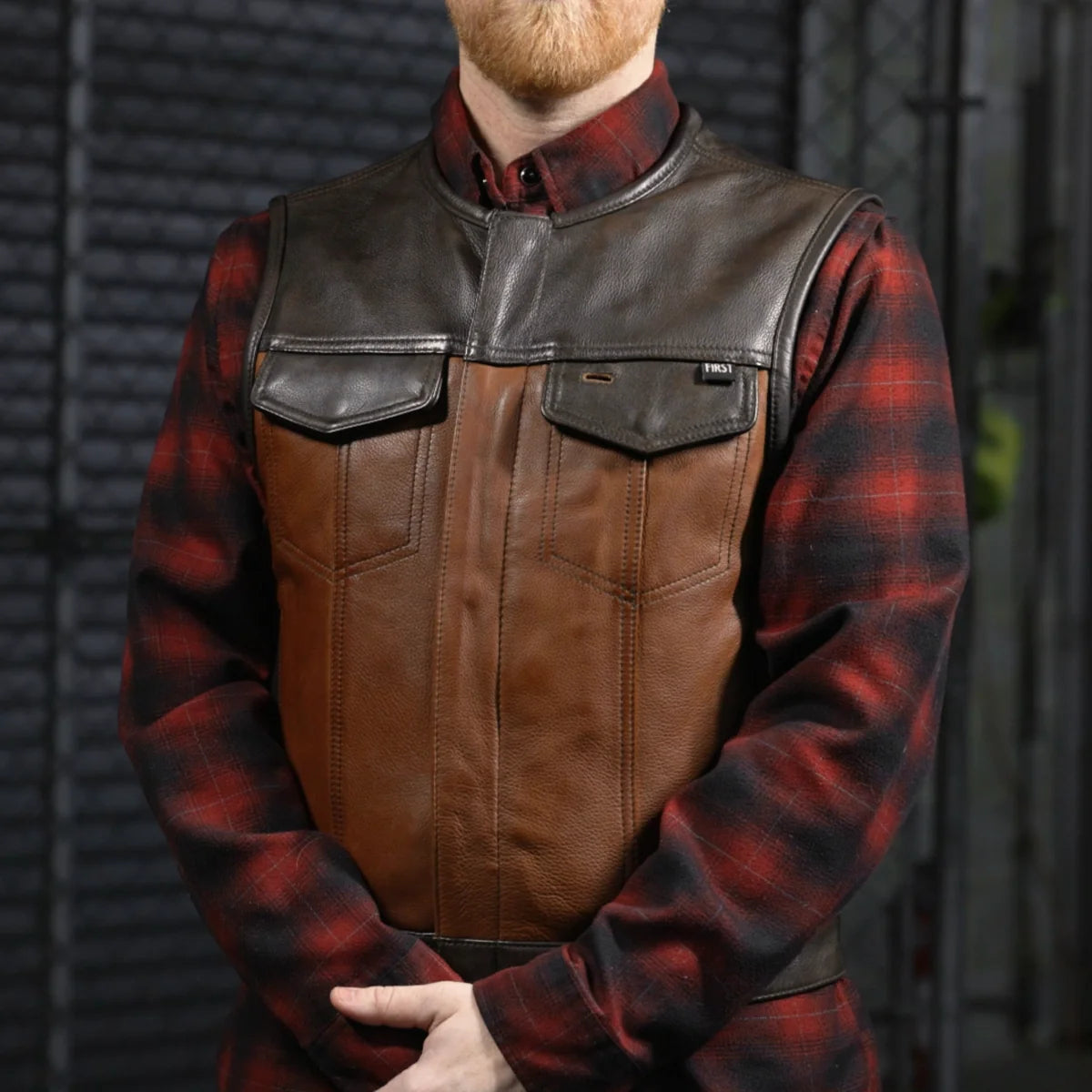 Lowside Rider Men's Motorcycle Leather Vest Men's Leather Vest Vests
