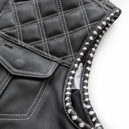 Burton - Men's Club Style Leather Vest - Limited Edition Men's Leather Vest Vests
