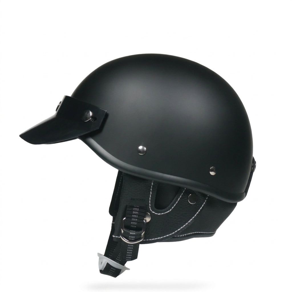 Motorcycle Helmet - Retro Motorcycle Half Helmet Man Women Casco Moto