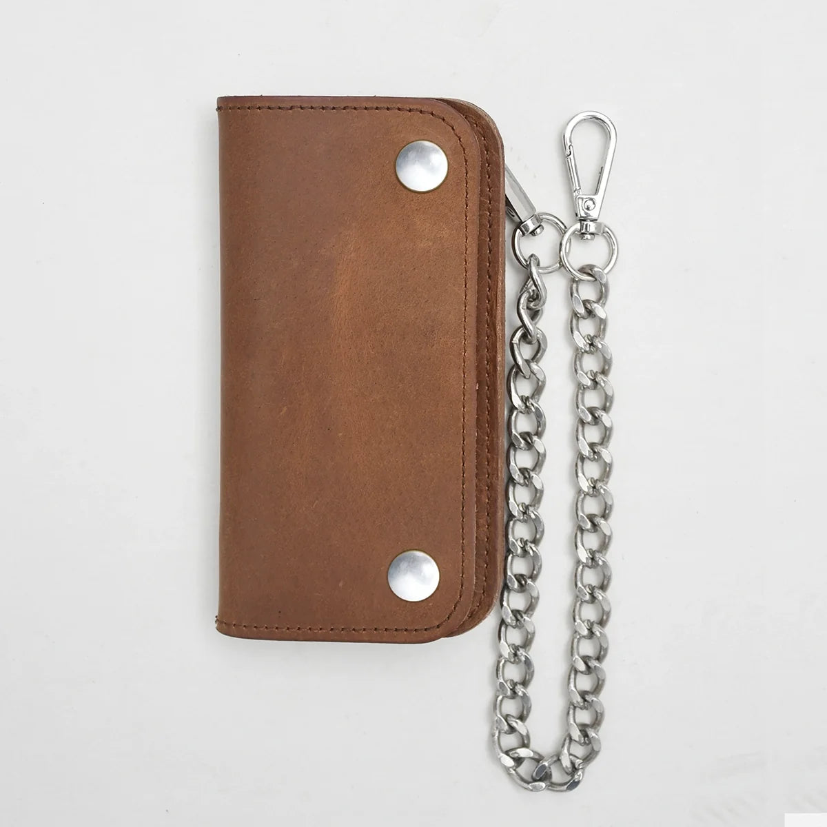 SMALL TRUCKER - Vegetable Tanned Leather Wallet Leather Wallet Accessories CAMEL Chrome