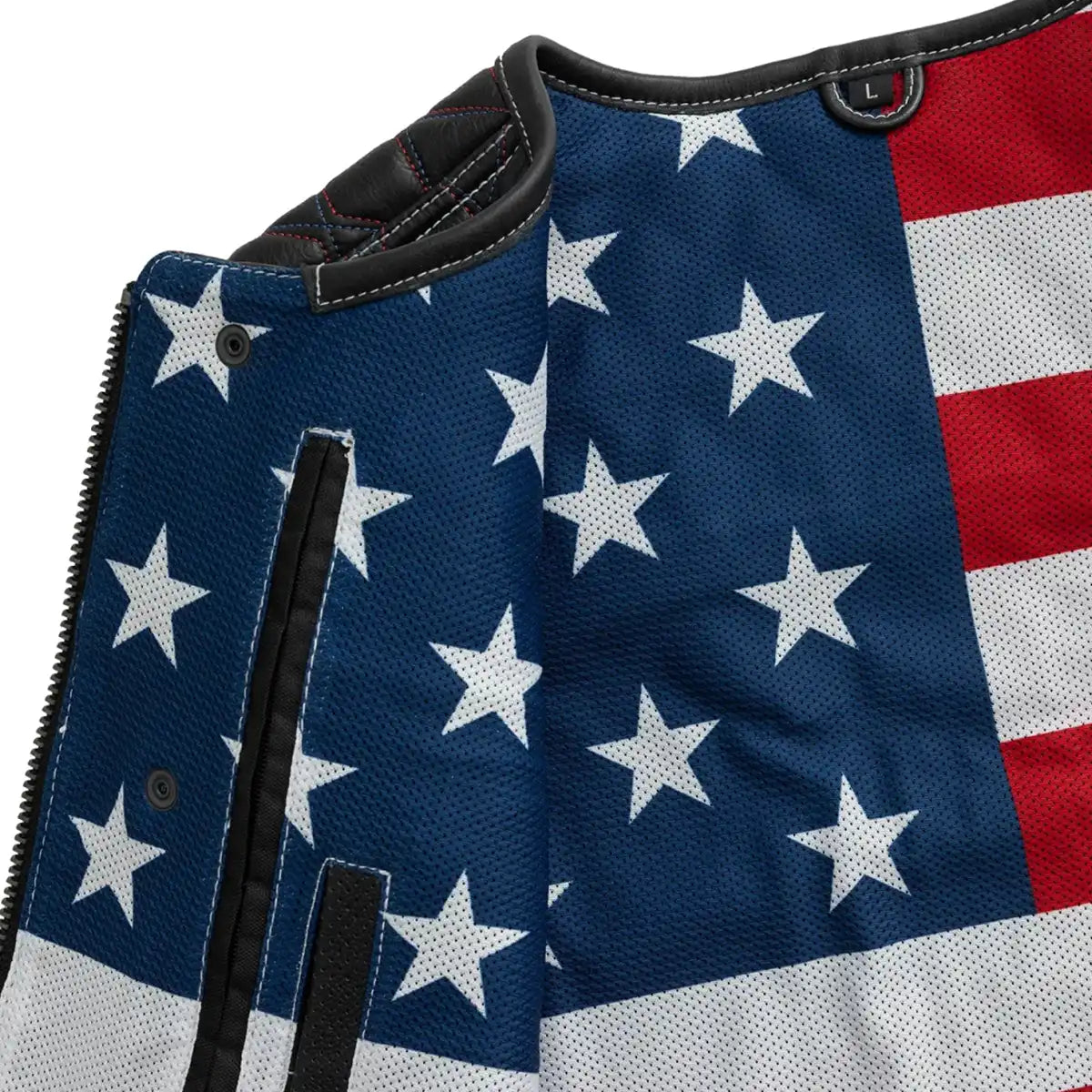 Captain Perforated Men's Motorcycle Leather Vest Men's Perforated Leather Vest Vests