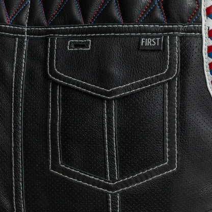 Captain Perforated Men's Motorcycle Leather Vest Men's Perforated Leather Vest Vests