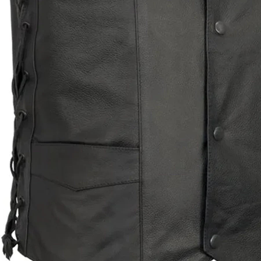 Carbine Men's Western Style Leather Motorcycle Vest Men's Leather Vest Vests