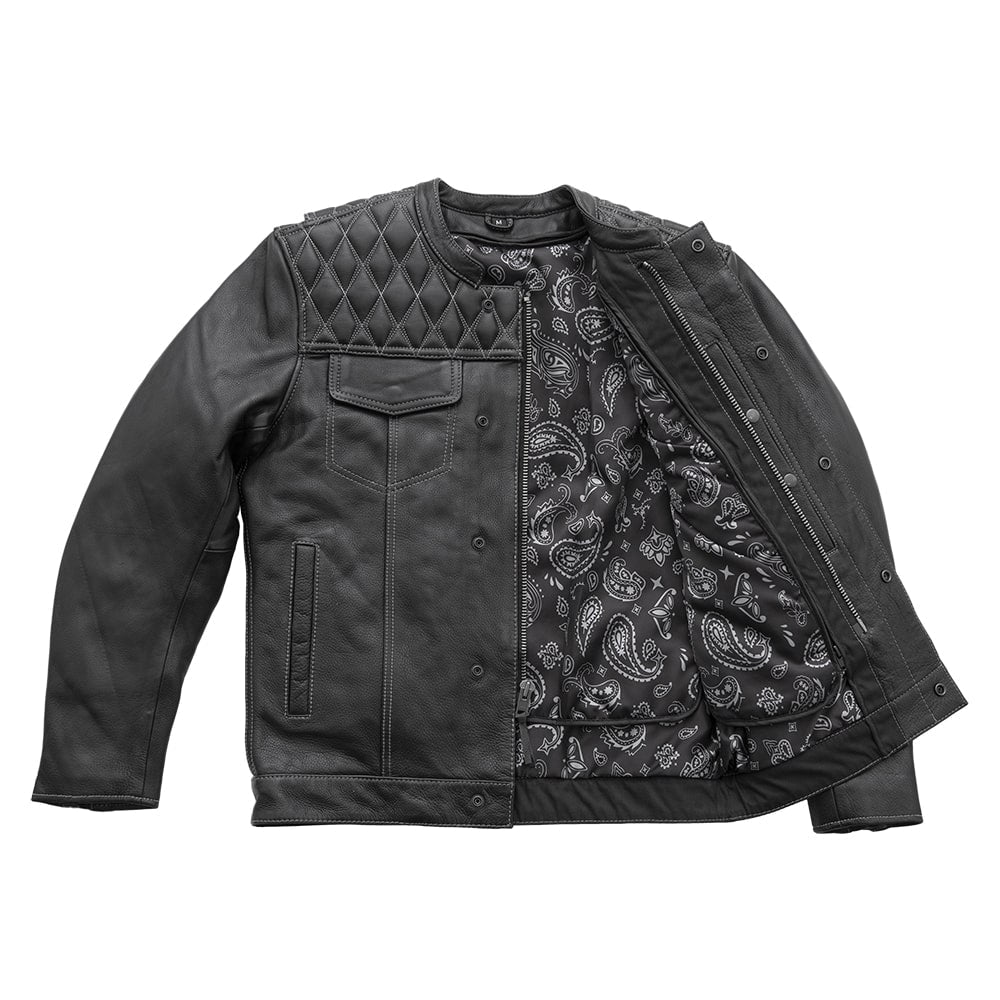 Cinder Men's Cafe Style Leather Jacket Men's Leather Jacket Jackets