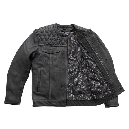 Cinder Men's Cafe Style Leather Jacket Men's Leather Jacket Jackets