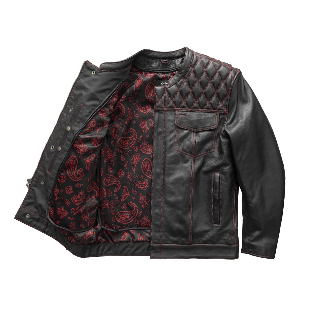 Cinder Men's Cafe Style Leather Jacket Men's Leather Jacket Jackets