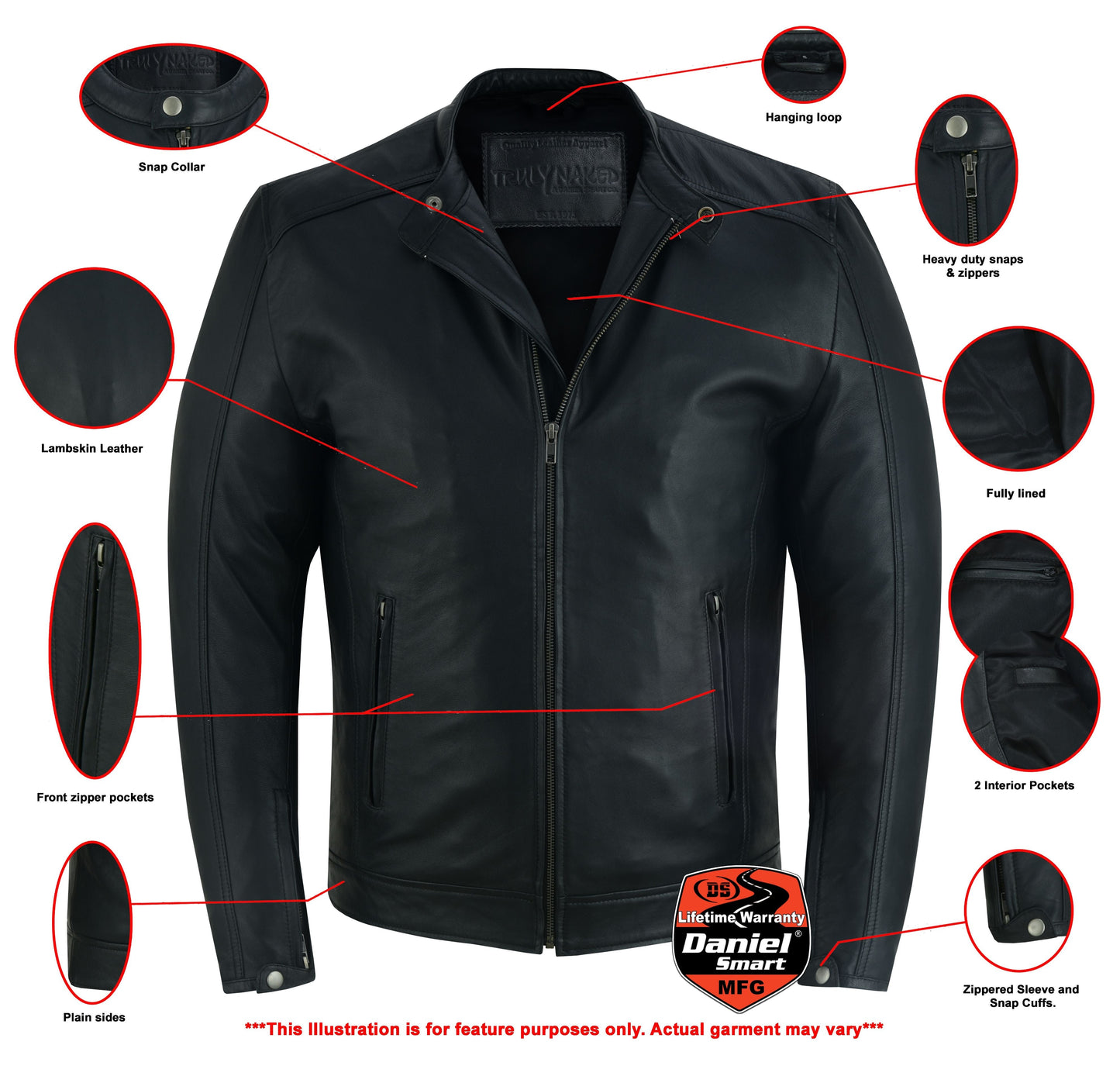 Classic Joe Men’s Fashion Lambskin Leather Jacket
