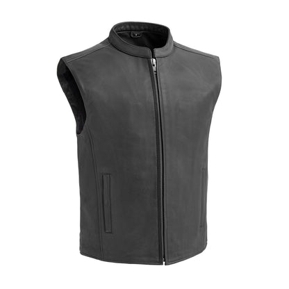 Club House Men's Leather Motorcycle Vest Men's Leather Vest Vests Black S