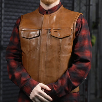 Lowside Men's Motorcycle Leather Vest Men's Leather Vest Vests