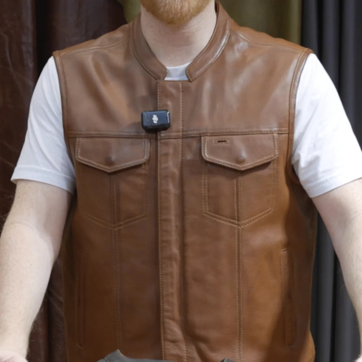 Sharp Shooter Men's Motorcycle Leather Vest Men's Leather Vest Vests