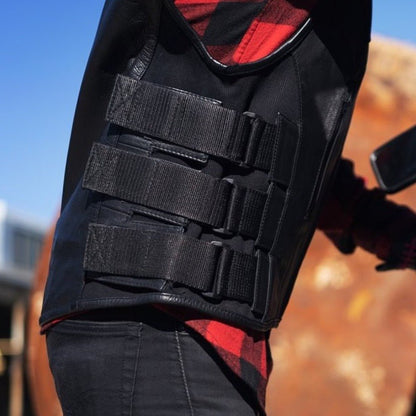 Commando Men's Leather Swat Style Motorcycle Vest Men's Leather Vest Vests