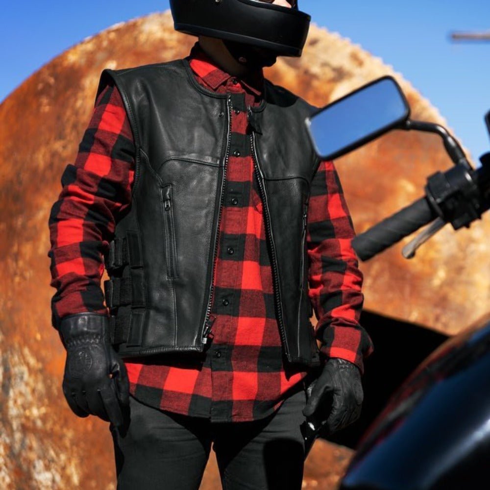Commando Men's Leather Swat Style Motorcycle Vest Men's Leather Vest Vests