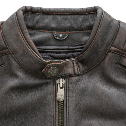 Crusader Men's Motorcycle Leather Jacket Men's Leather Jacket Jackets