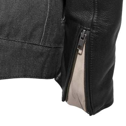 Cutlass - Men's Denim/Leather Jacket Men's Leather/Denim Jacket Jackets