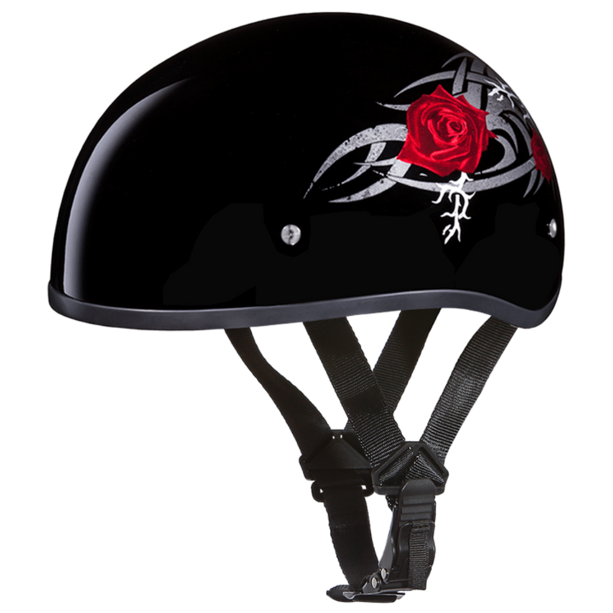 Daytona D.O.T Skull Cap - w/Rose Helmet
