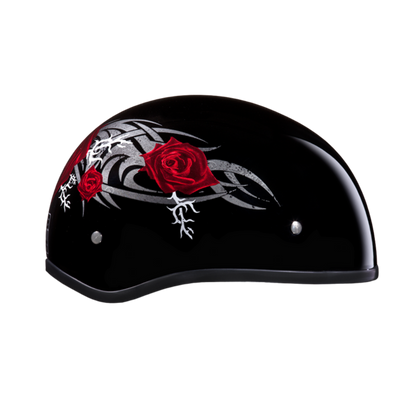 Daytona D.O.T Skull Cap - w/Rose Helmet