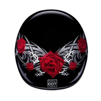 Daytona D.O.T Skull Cap - w/Rose Helmet